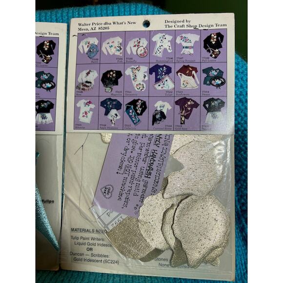 Glitzy shirts Appliqué pattern Tulips and gold roses - Picture 2 of 6